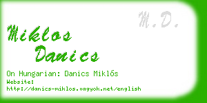 miklos danics business card